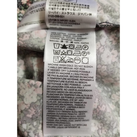 Levi's Women's Shirt Crop Tops Puff Sleeve Square Neck Size X Large Gree… - Picture 10 of 11